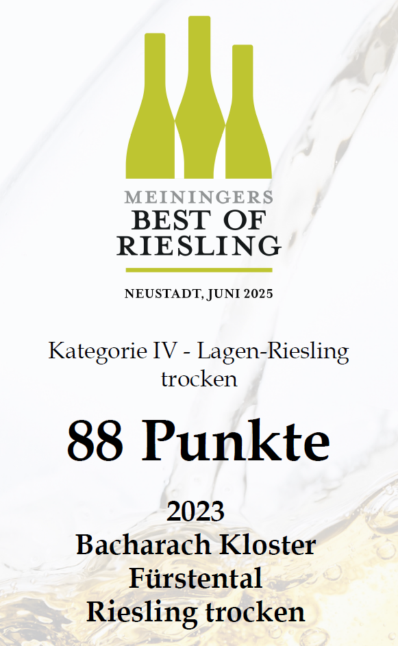 Bacharach Kloster Fürstental Riesling trocken 2023 – Bild 3